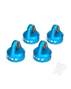 Shock caps, aluminium (Blue-anodised), King shocks (4 pcs)