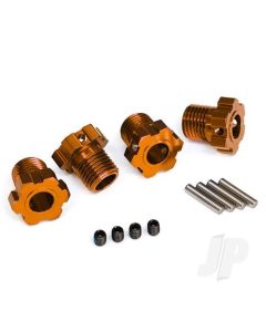 Wheel Hubs, splined, 17mm (orange-anodised) (4) / 4x5 GS (4) / 3x14mm pin (4)