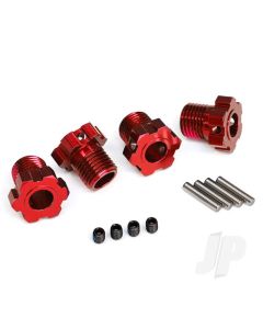 Wheel Hubs, splined, 17mm (Red-anodised) (4 pcs) / 4x5 GS (4 pcs) / 3x14mm pin (4 pcs)