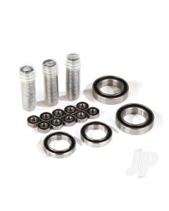 Ball bearing Set, TRX-4 Traxx, black rubber sealed, stainless (contains 5x11x4 (40), 20x32x7 (2 pcs), & 17x26x5 (2 pcs) bearings / 5x11x.5mm PTFE-coated washers (40)) (for 1 pair of Front or Rear tracks)