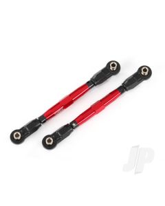 Toe links, front (TUBES red-anodised, 7075-T6 Aluminium, stronger than titanium) (88mm) (2) / rod ends, rear (4) / rod ends, front (4) / Aluminium wrench (1)