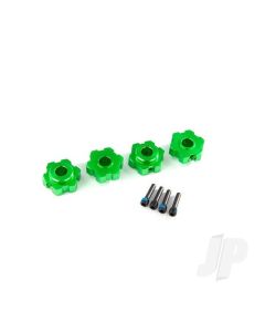 Wheel Hubs, hex, aluminium (Green-anodised) (4 pcs) / 4x13mm screw pins (4 pcs)