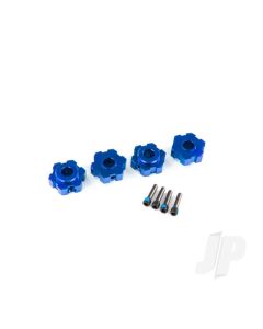 Wheel Hubs, hex, aluminium (Blue-anodised) (4 pcs) / 4x13mm screw pins (4 pcs)
