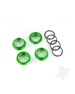 Spring retainer (adjuster), Green-anodised aluminium, GT-Maxx shocks (4 pcs) (assembled with o-ring)