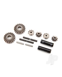 Gear Set, Differential (output gears (2 pcs) / spider gears (4 pcs) / spider gear shaft (2 pcs) / output shaft (2 pcs) / 2.5X13.8 pin (2 pcs))