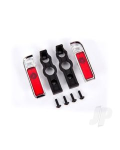 Tail light housing, chrome (2) / lens (2) / retainers (left & right) / 2.6x8 BCS (self-tapping) (4)
