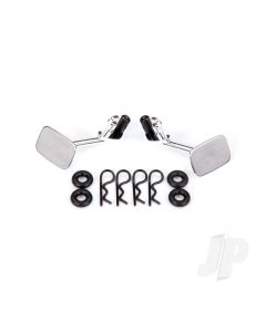Mirrors, side, chrome (left & right) / o-rings (4) / body clips (4) (fits #9112 body)