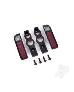Tail light housing, black (2) / lens (2) / retainers (left & right) / 2.6x8 BCS (self-tapping) (4)