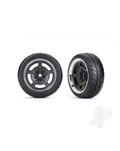 Tyres and wheels, assembled, glued (black with chrome wheels, 1.9" Response Tyres) (front) (2)