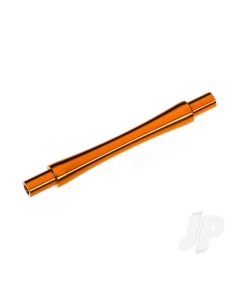 Axle, wheelie bar, 6061-T6 aluminium (orange-anodised) (1)/ 3x12 BCS (with threadlock) (2)