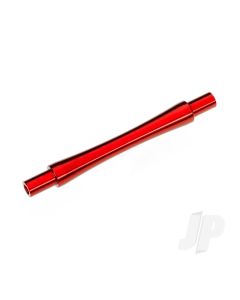 Axle, wheelie bar, 6061-T6 aluminium (red-anodised) (1)/ 3x12 BCS (with threadlock) (2)