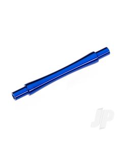 Axle, wheelie bar, 6061-T6 aluminium (blue-anodised) (1)/ 3x12 BCS (with threadlock) (2)