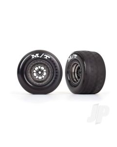Tyres & wheels, assembled, glued (Weld satin black chrome wheels, Tyres, foam inserts) (rear) (2)
