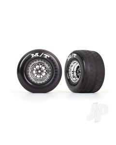 Tyres & wheels, assembled, glued (Weld chrome with black wheels, Tyres, foam inserts) (rear) (2)